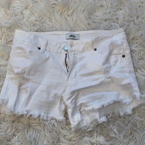 White jean shorts